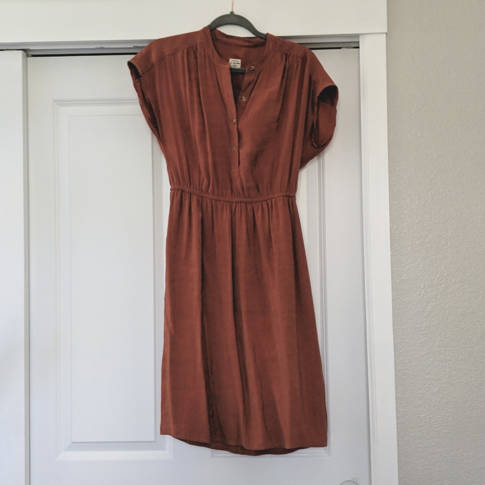 Rust orange summer dress, knee length, size small
